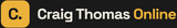 A digital logo or banner featuring a yellow-orange rounded square with a white letter 'C.' and the text 'Craig Thomas Online' in white and yellow on a dark charcoal background.